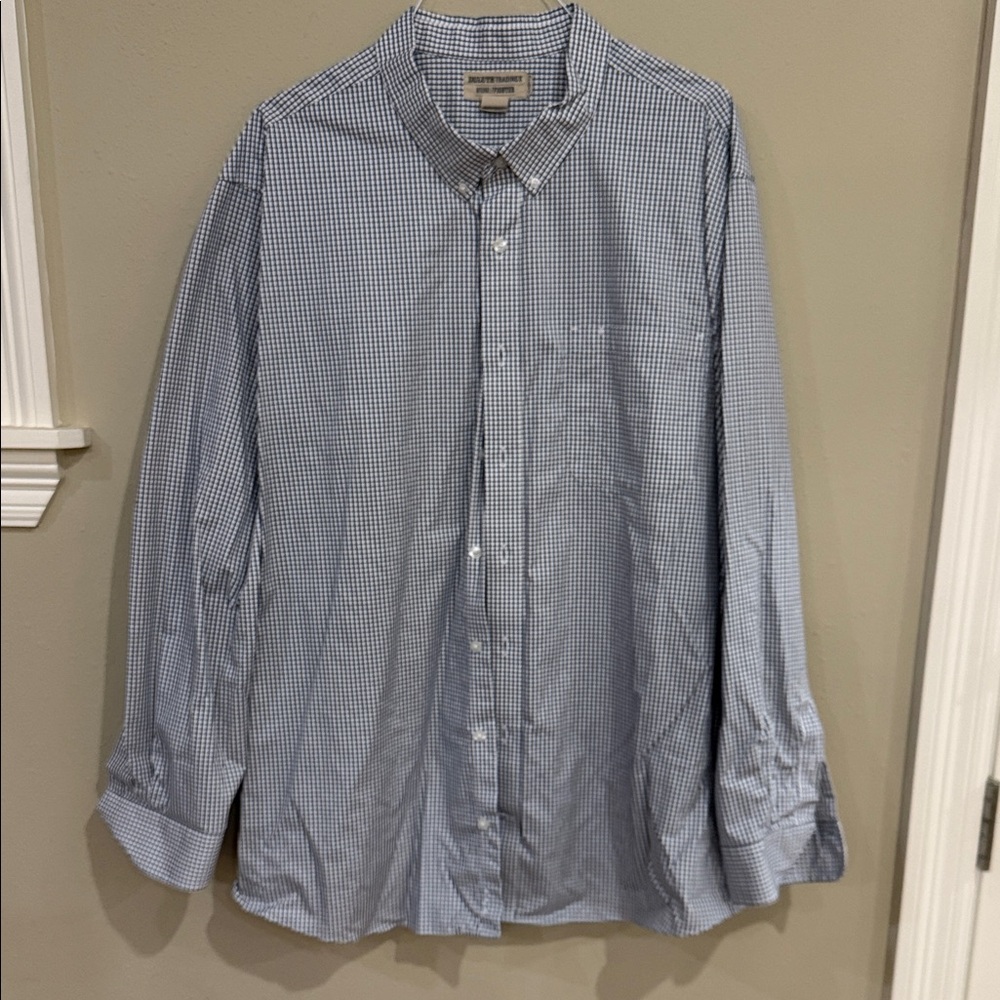 Duluth Trading Co Men's Blue Gingham Button-Down Shirt